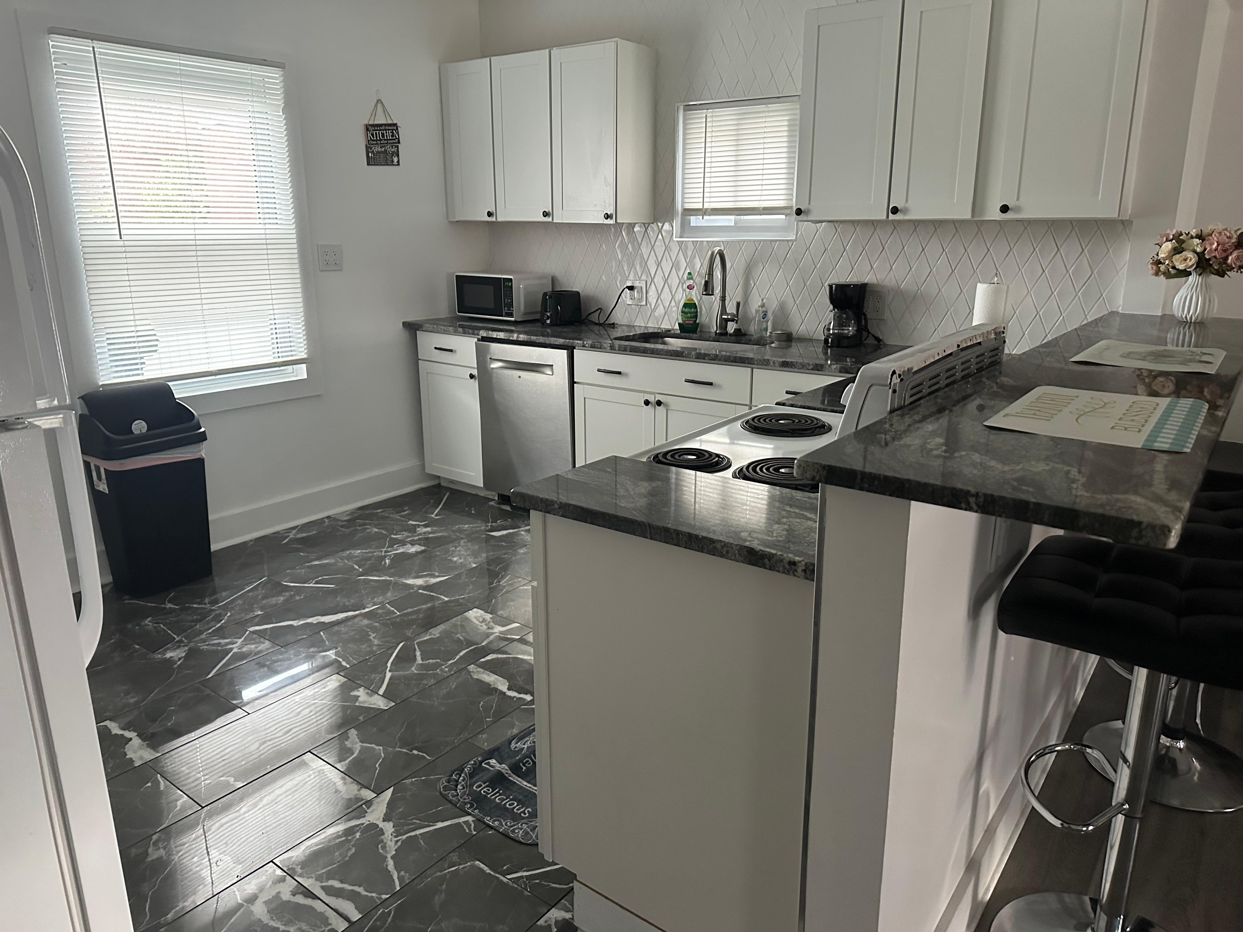 Kitchen, enough room and clean