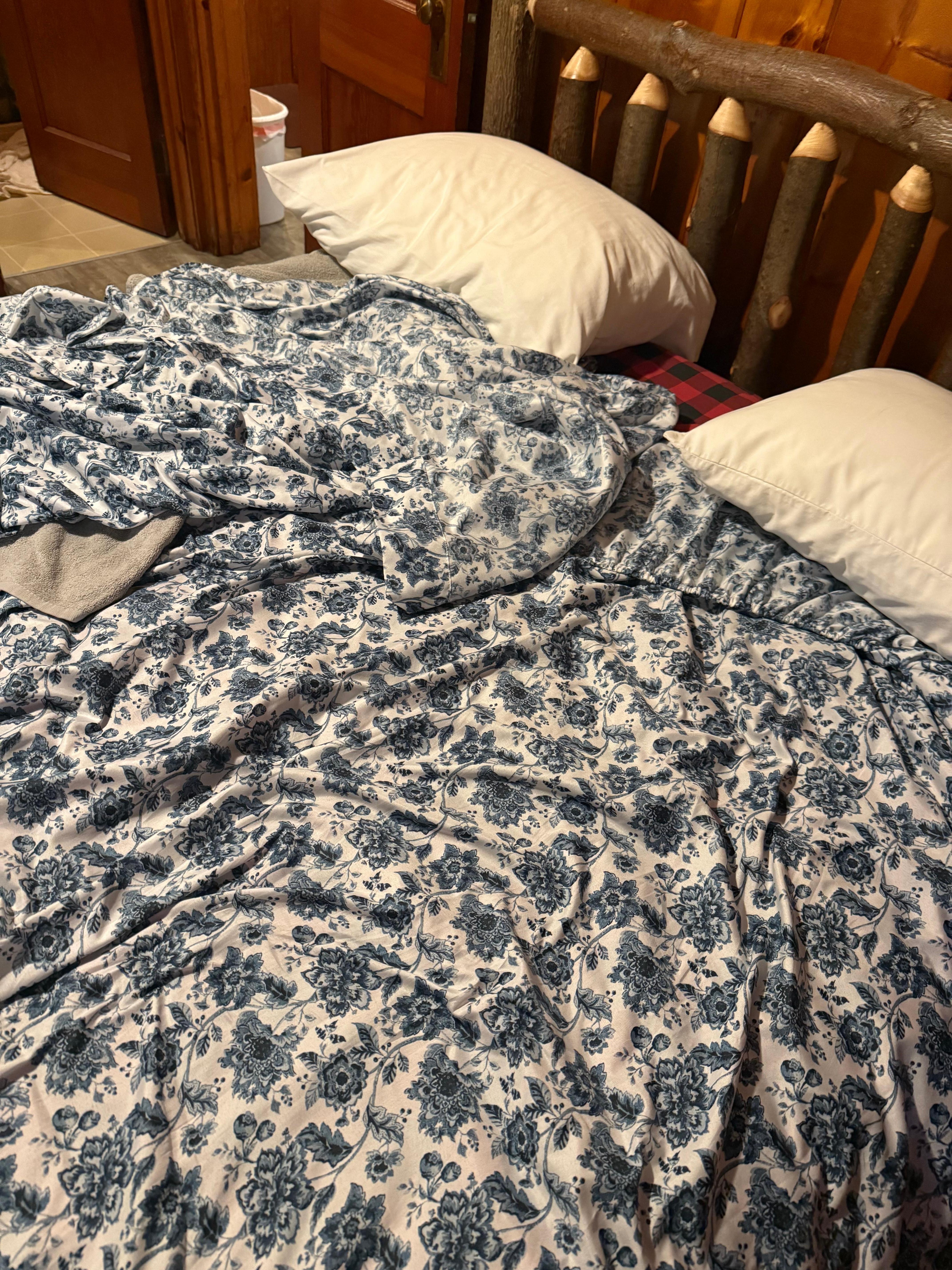 Sheets we tried out over bed to help with musty smell