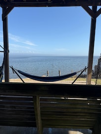 My favorite was the wooden swing facing the water.