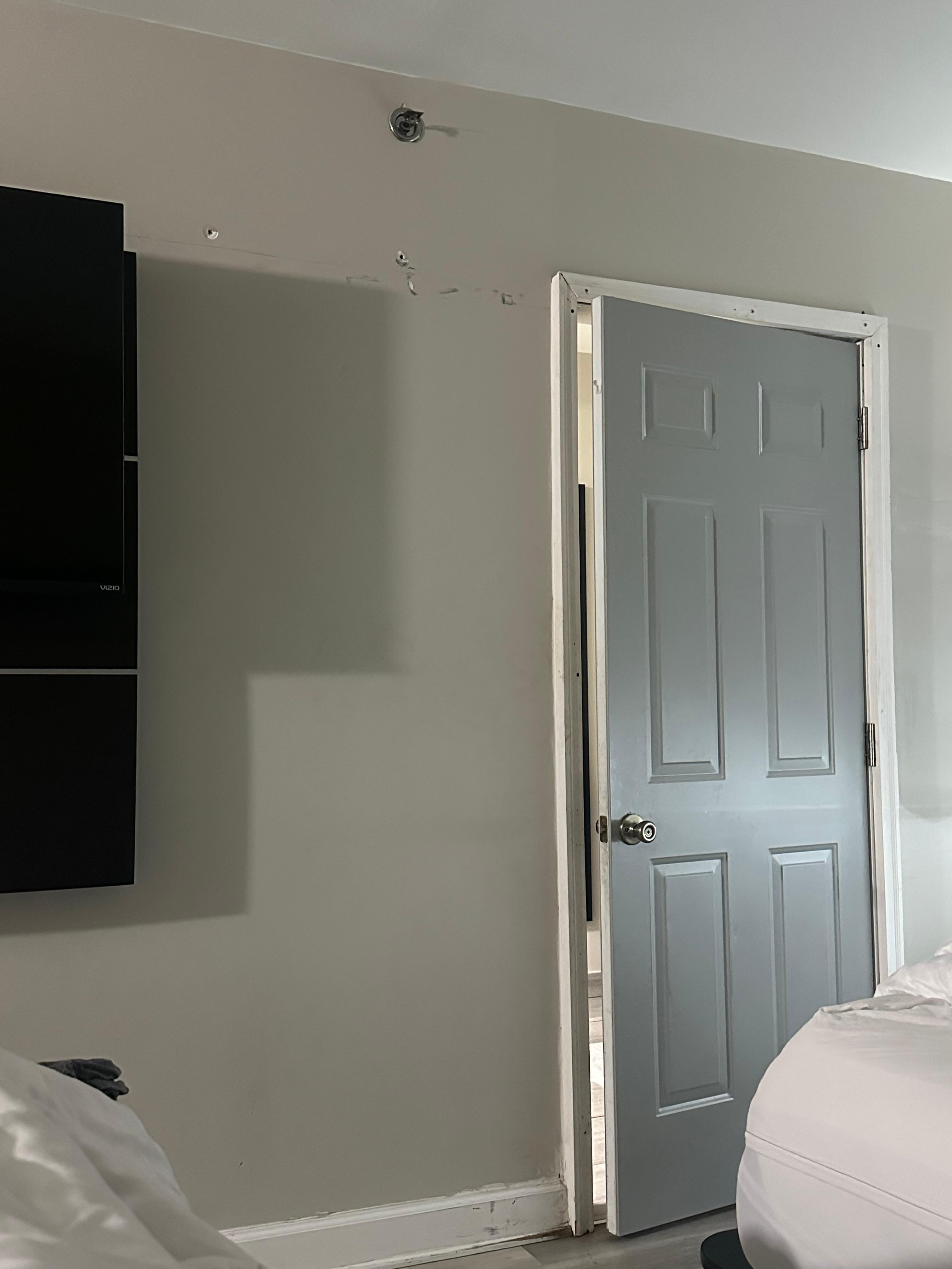 Holes on the walls not covered