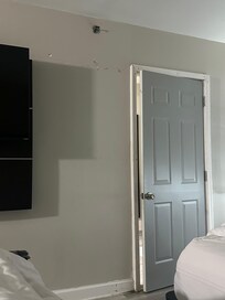 Holes on the walls not covered