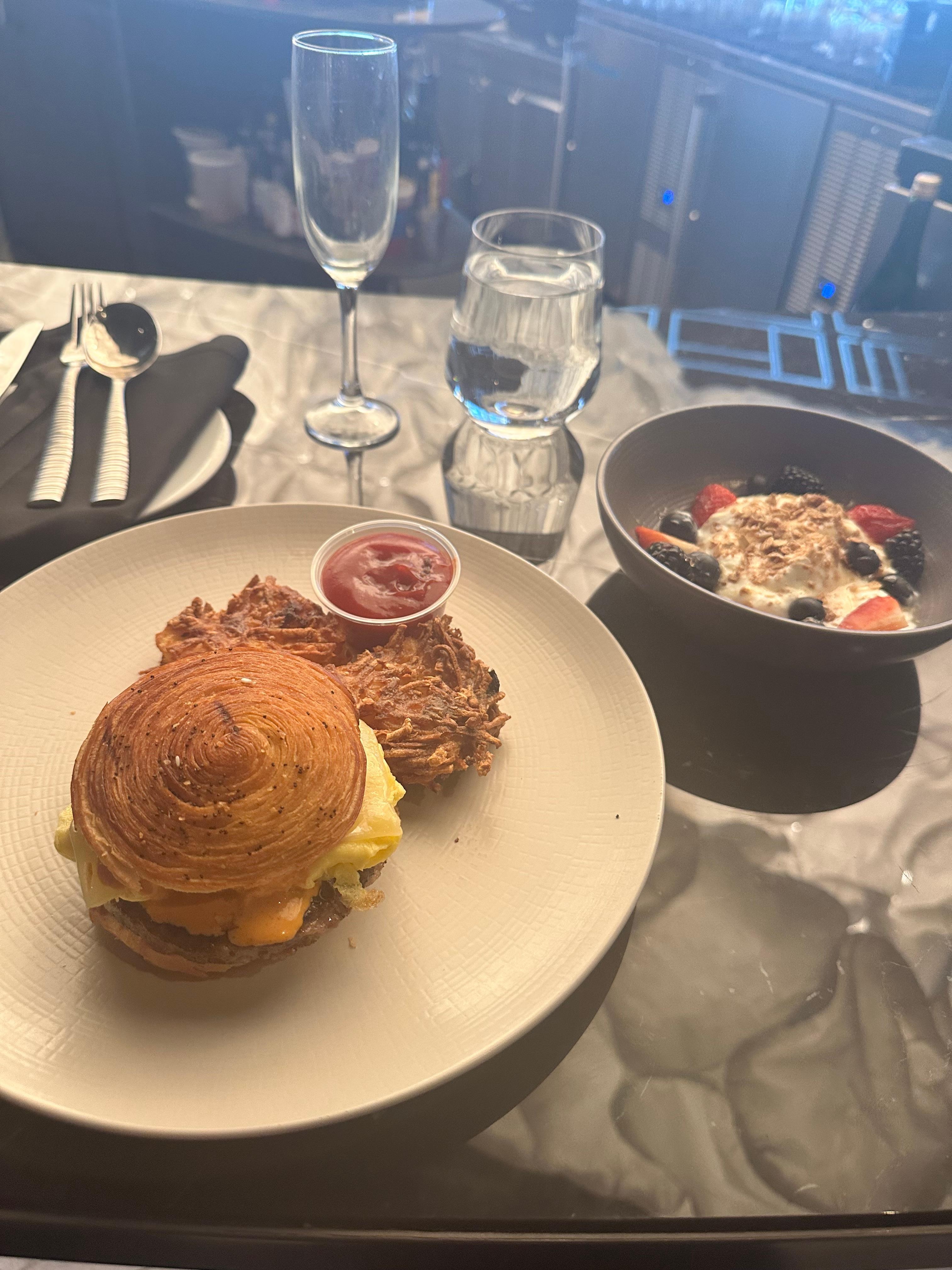 Breakfast at a.lounge bar