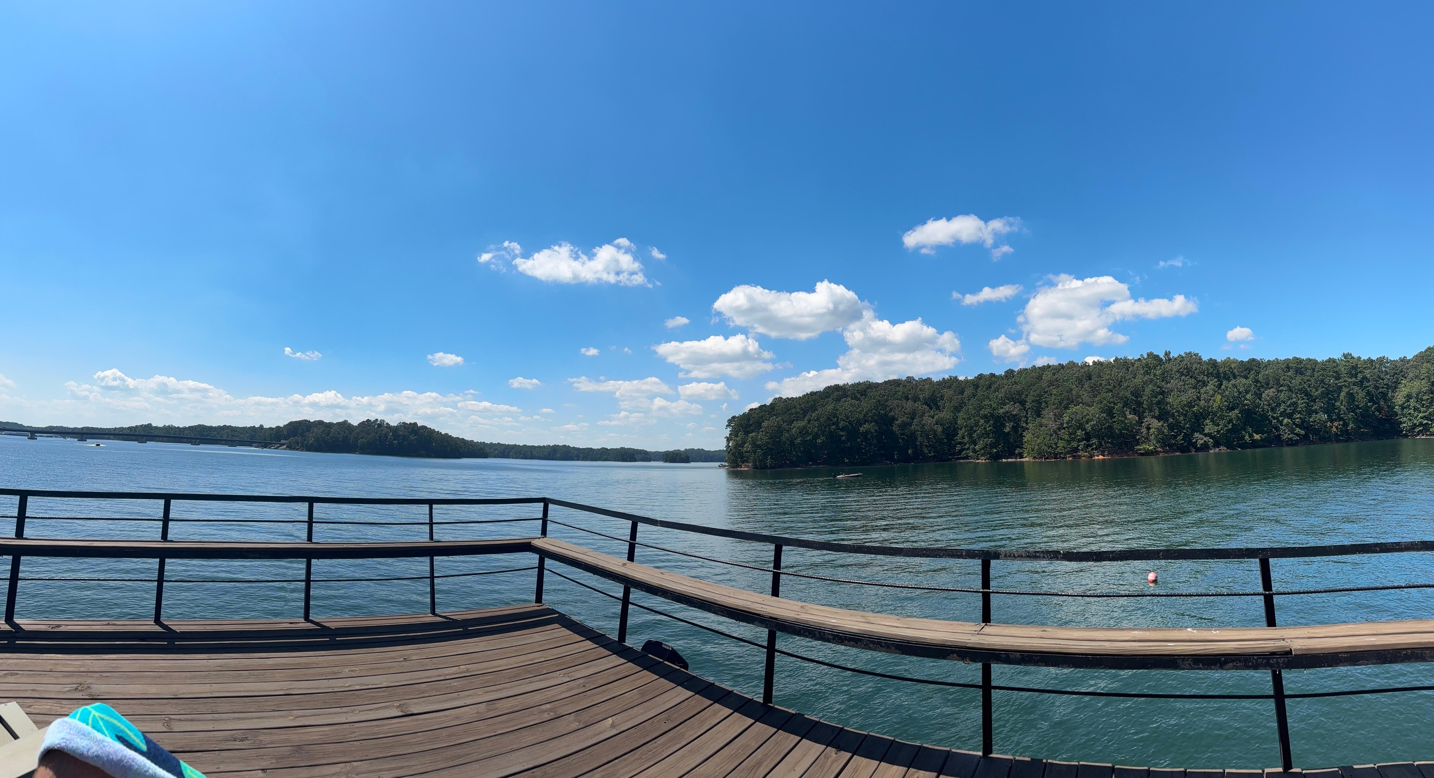 Rooftop of boathouse. Amazing open water views of lake and a fun place to hang out. 