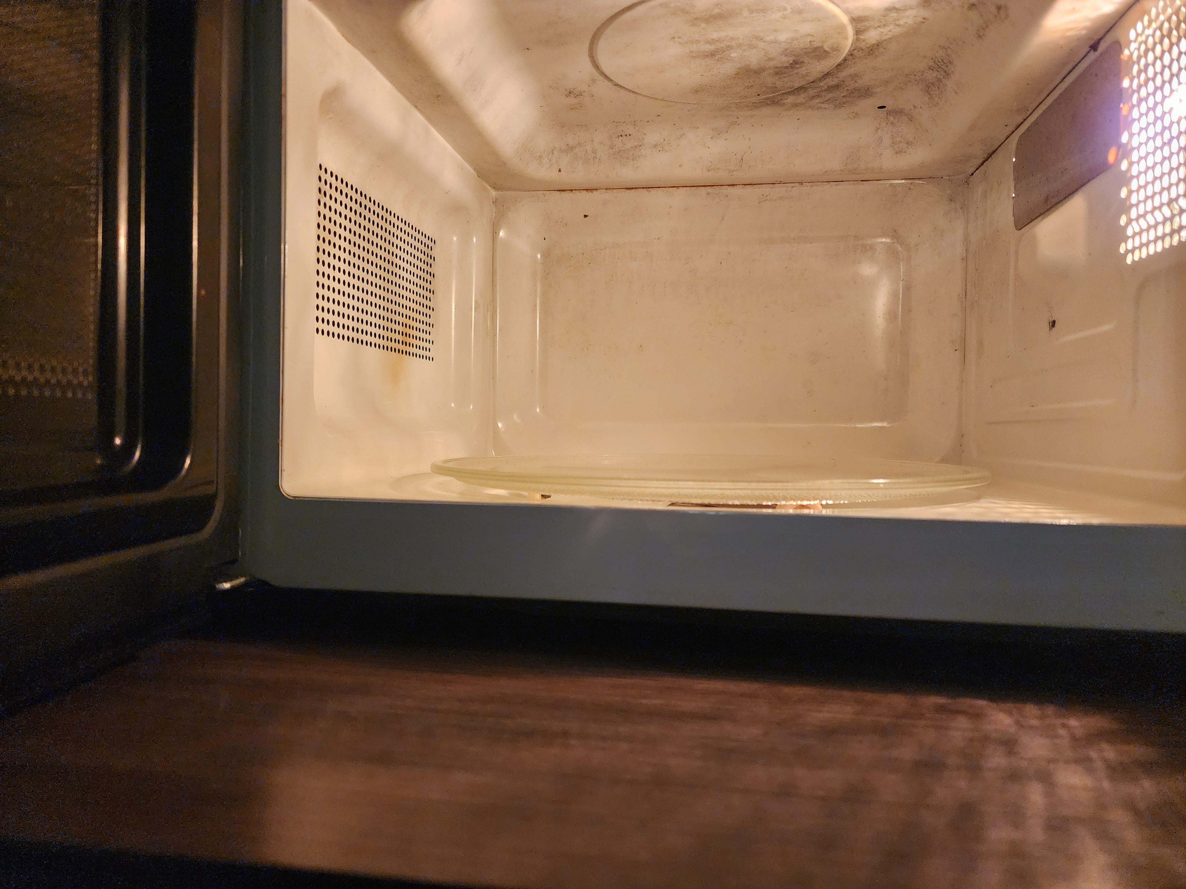 Dirty inside microwave