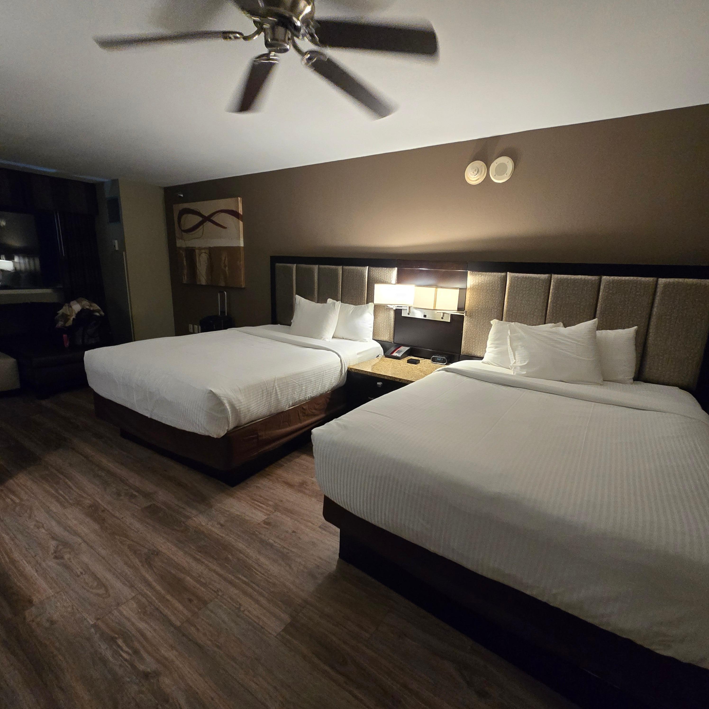 Great beds and movie that it had a ceiling fan!