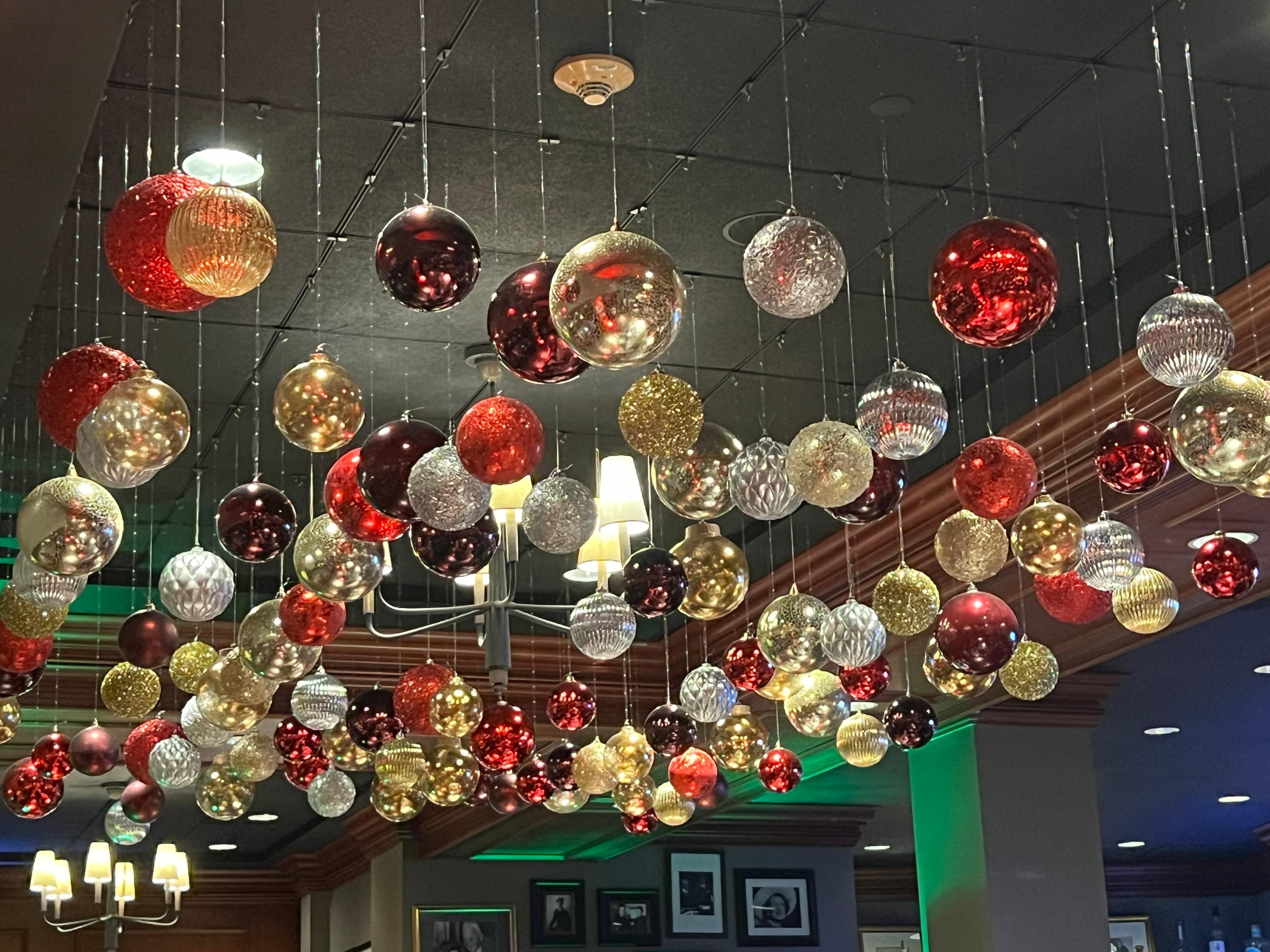 Ceiling of the restaurant in the hotel. 