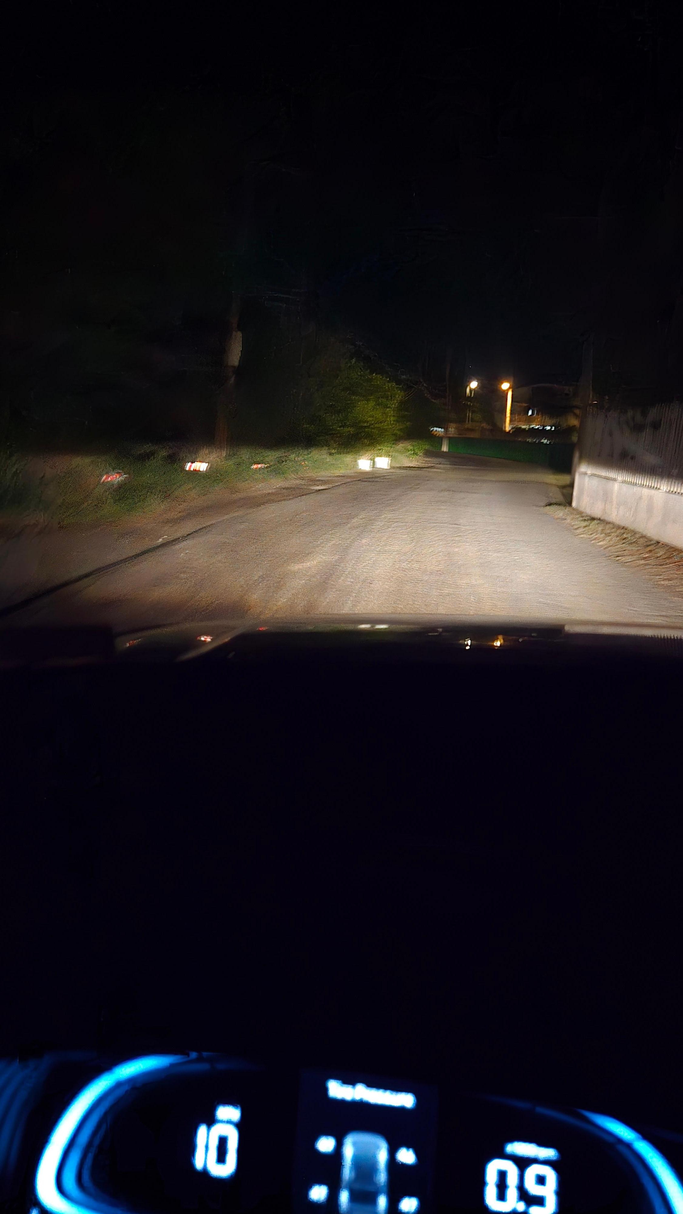 Driving back to the house at night