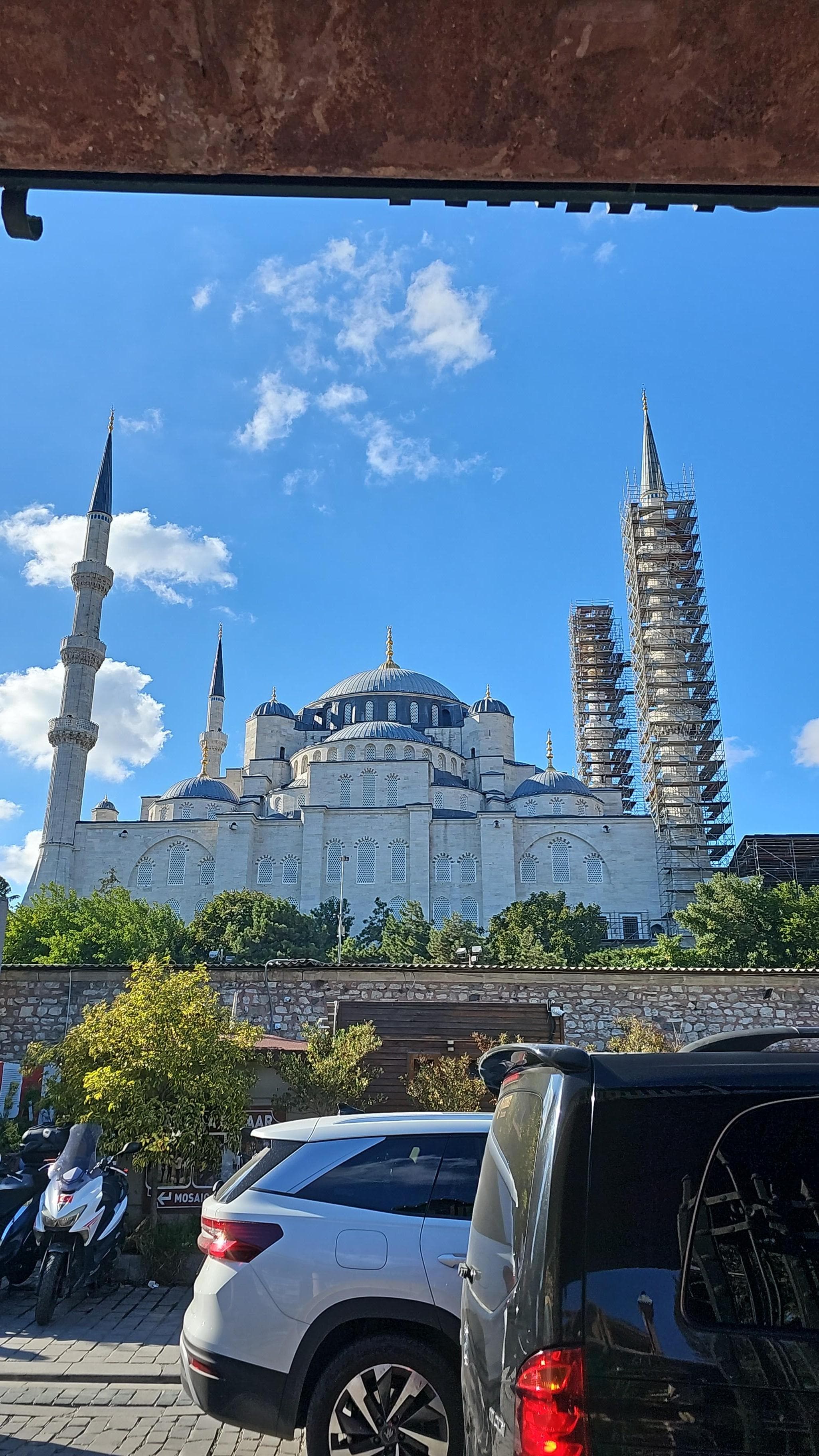 View from hotel front gate
