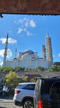 View from hotel front gate
