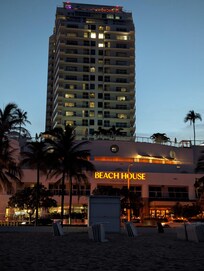 Front view of hotel at sunset!