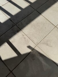 Patio dirty needed sweeping