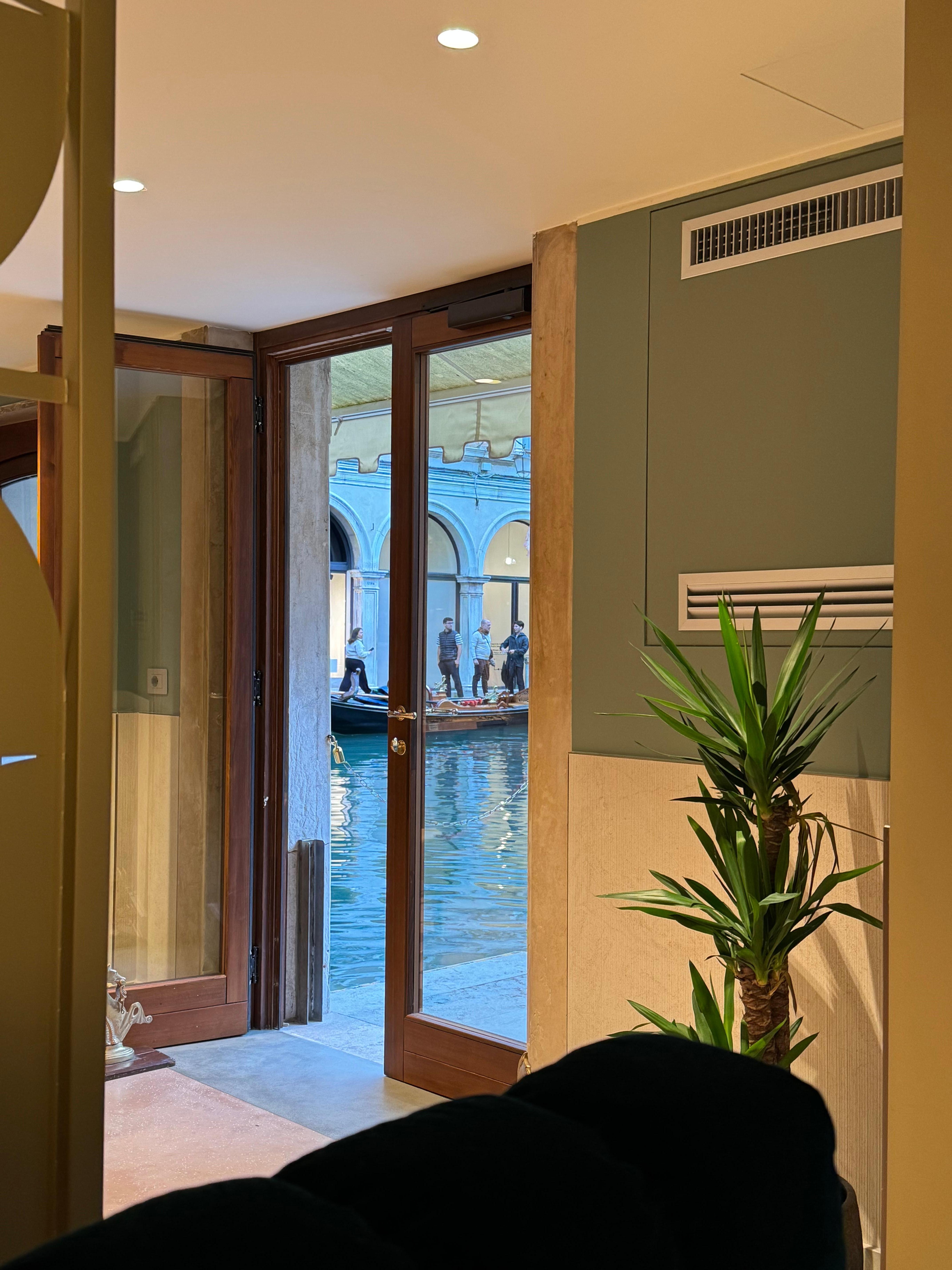 The view from the Hotel Cavalletto’s reception area. 