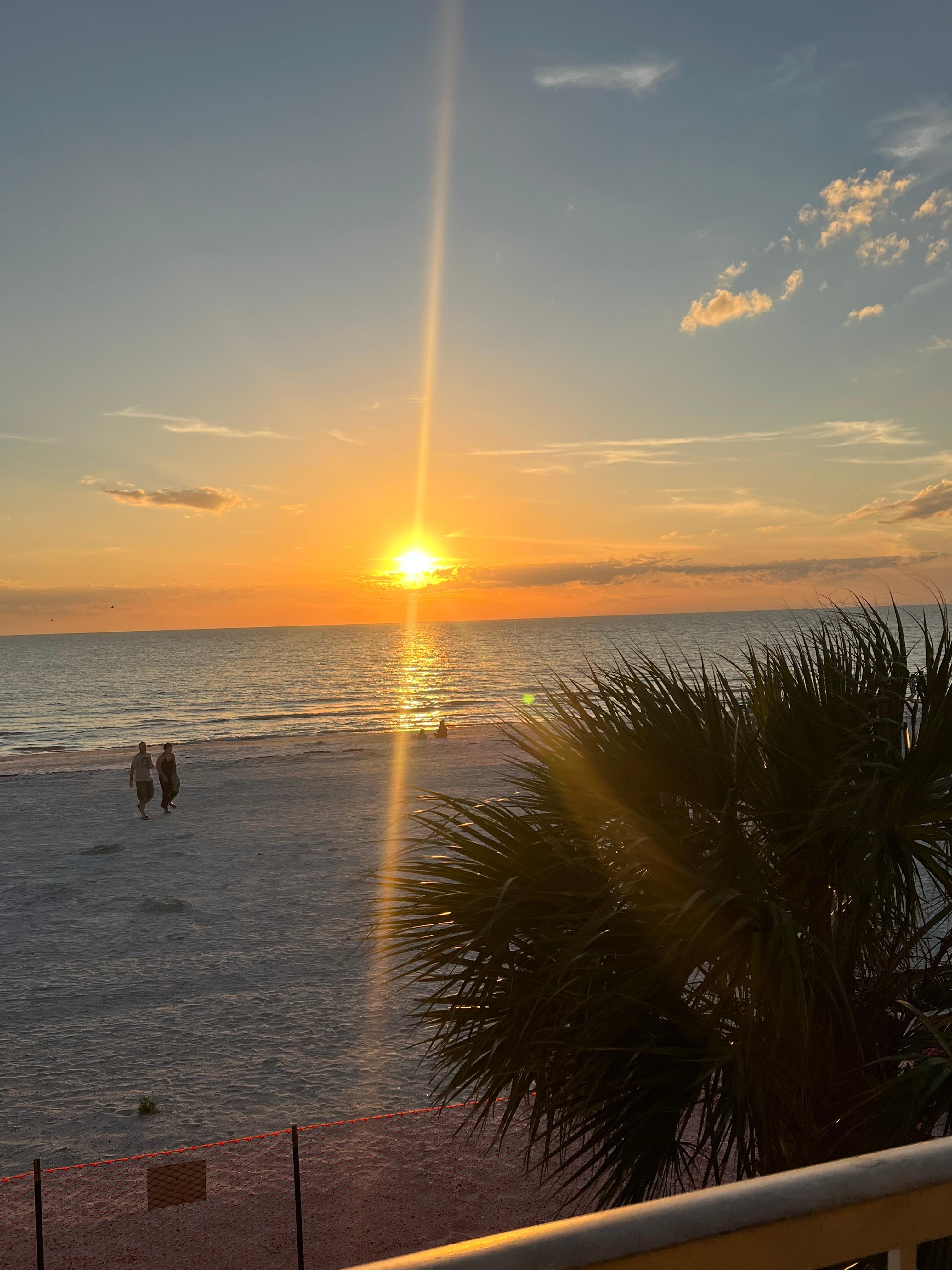 Sunset off balcony. 