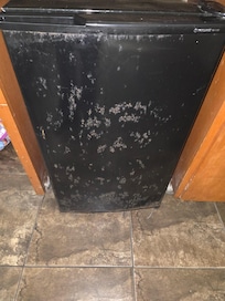 Outside of fridge was sticky and rusted