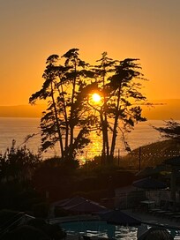 Sunset from this unit’s window at Seascape Resort