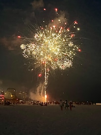 Fireworks from beach in front of property