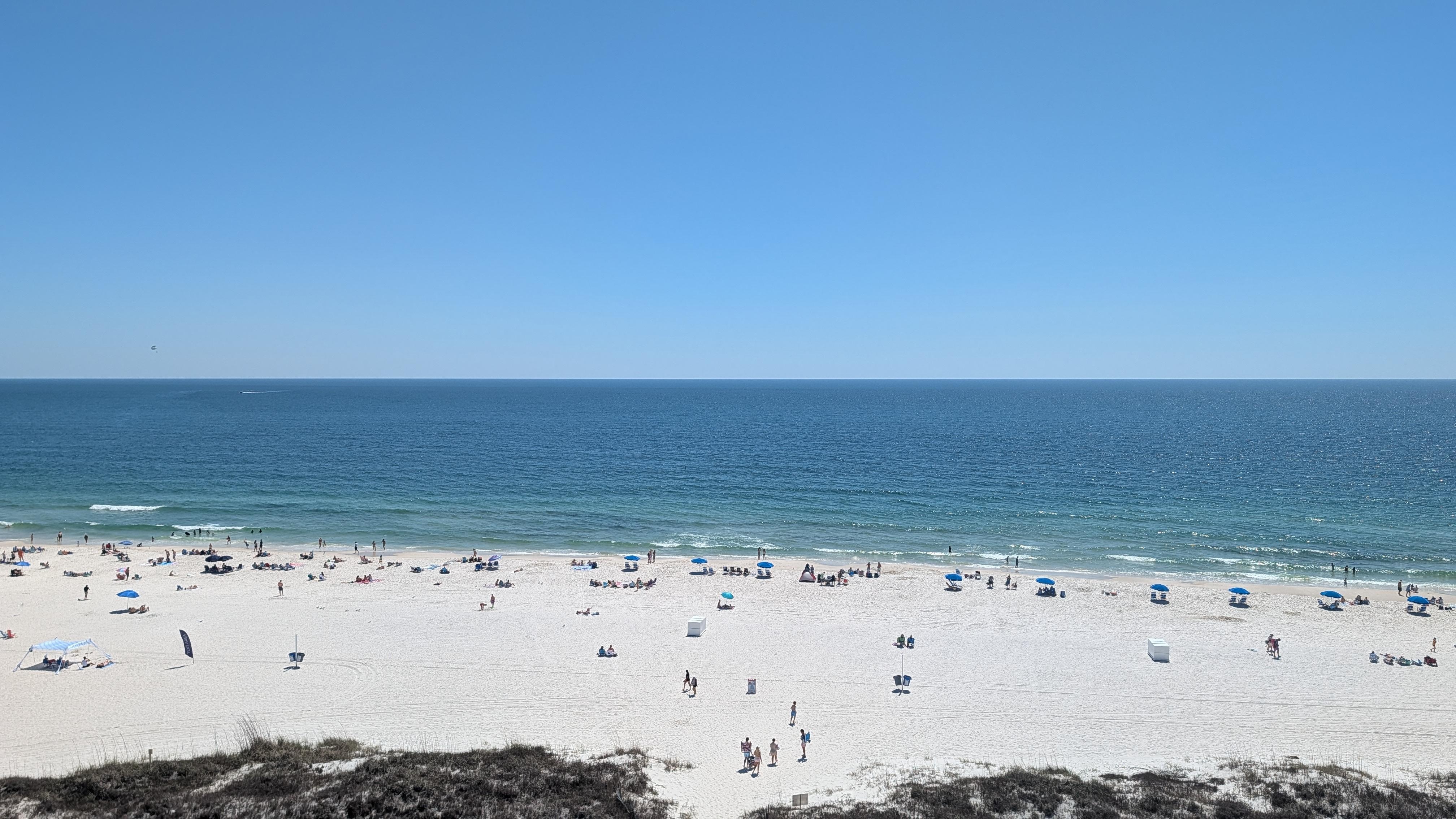 View of beach from the balcony 