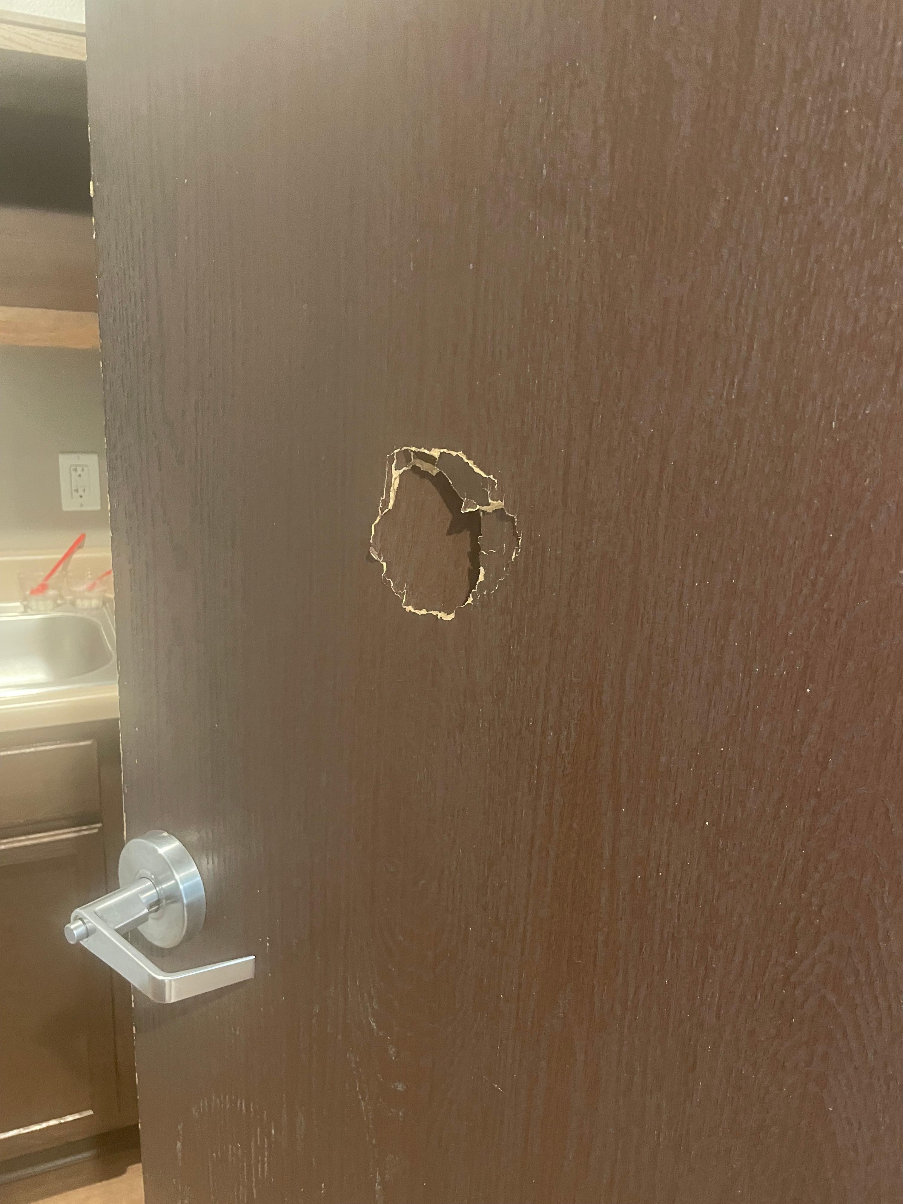 Busted bathroom door