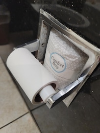 Old toilet paper from another guest. Disgusting!