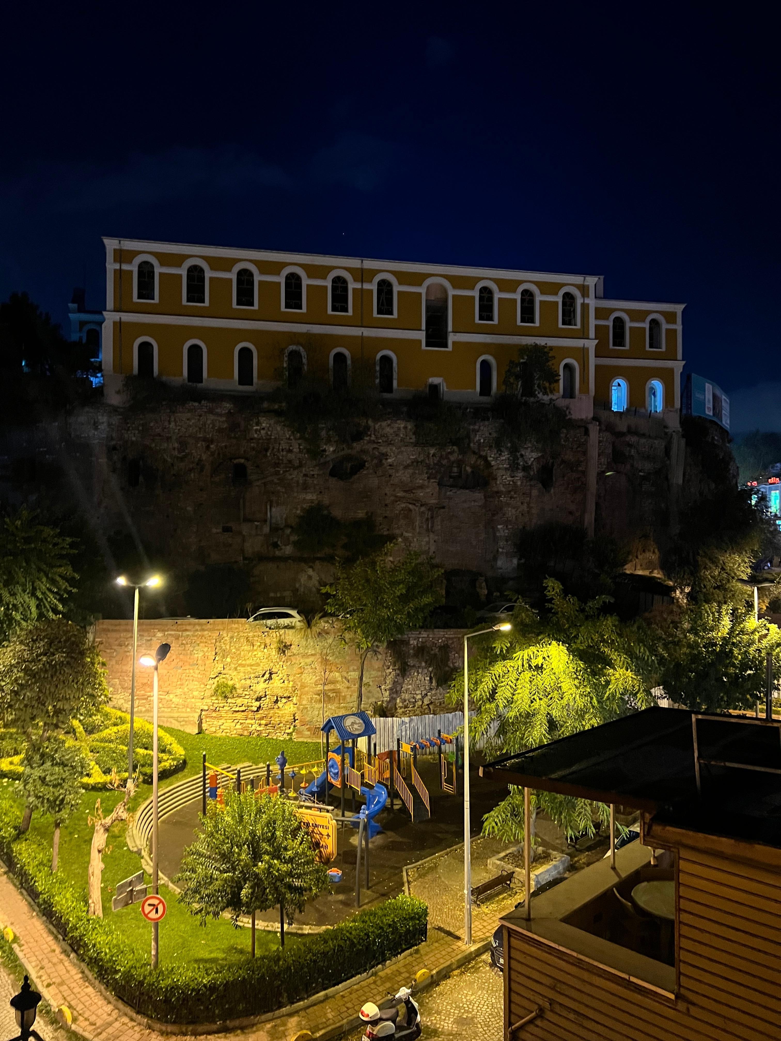 Night view from the private terrace for room 301