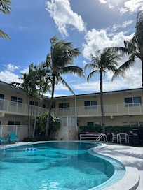 The beautiful view from inside of the pool
Area .