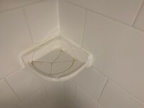 Soap dish above bathtub