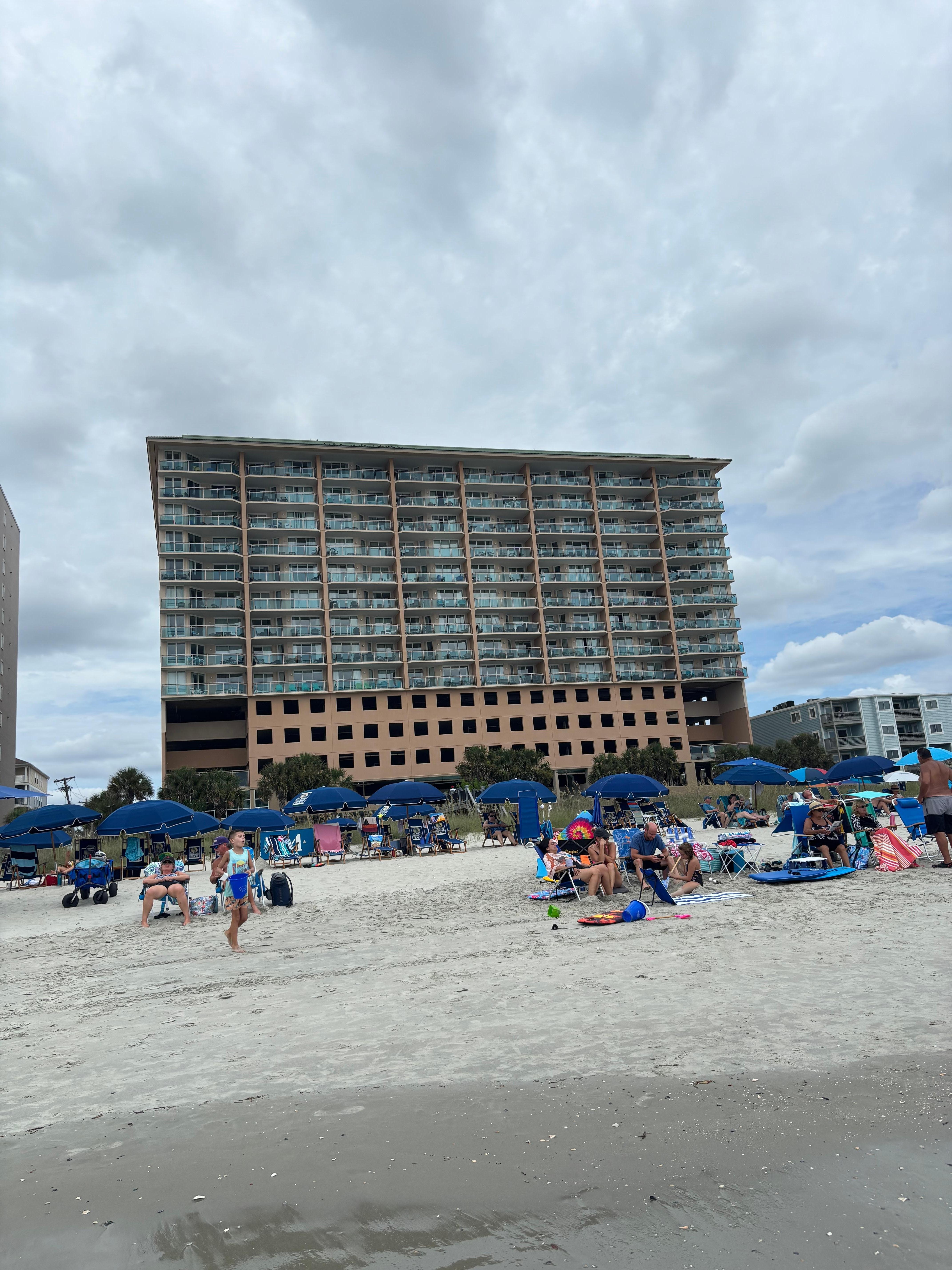 View of the building from the beach