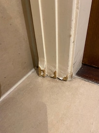 Water damage in bathroom