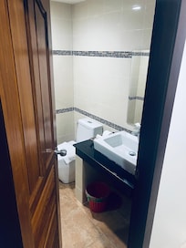 The bathroom was clean you need to bring hand soap