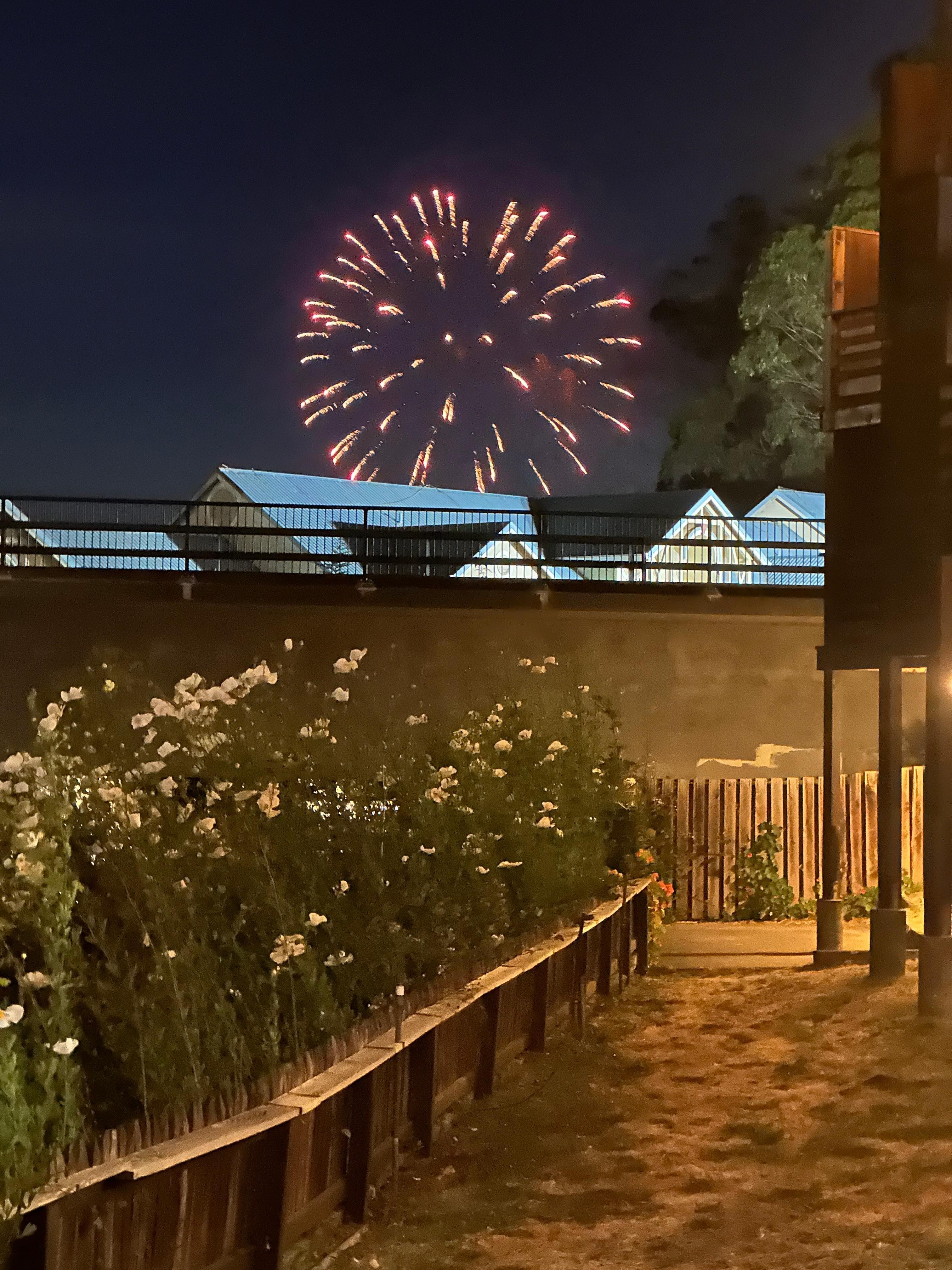 Fireworks from property