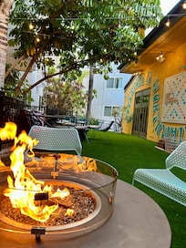Fun firepit area across the street at The Schoolyard