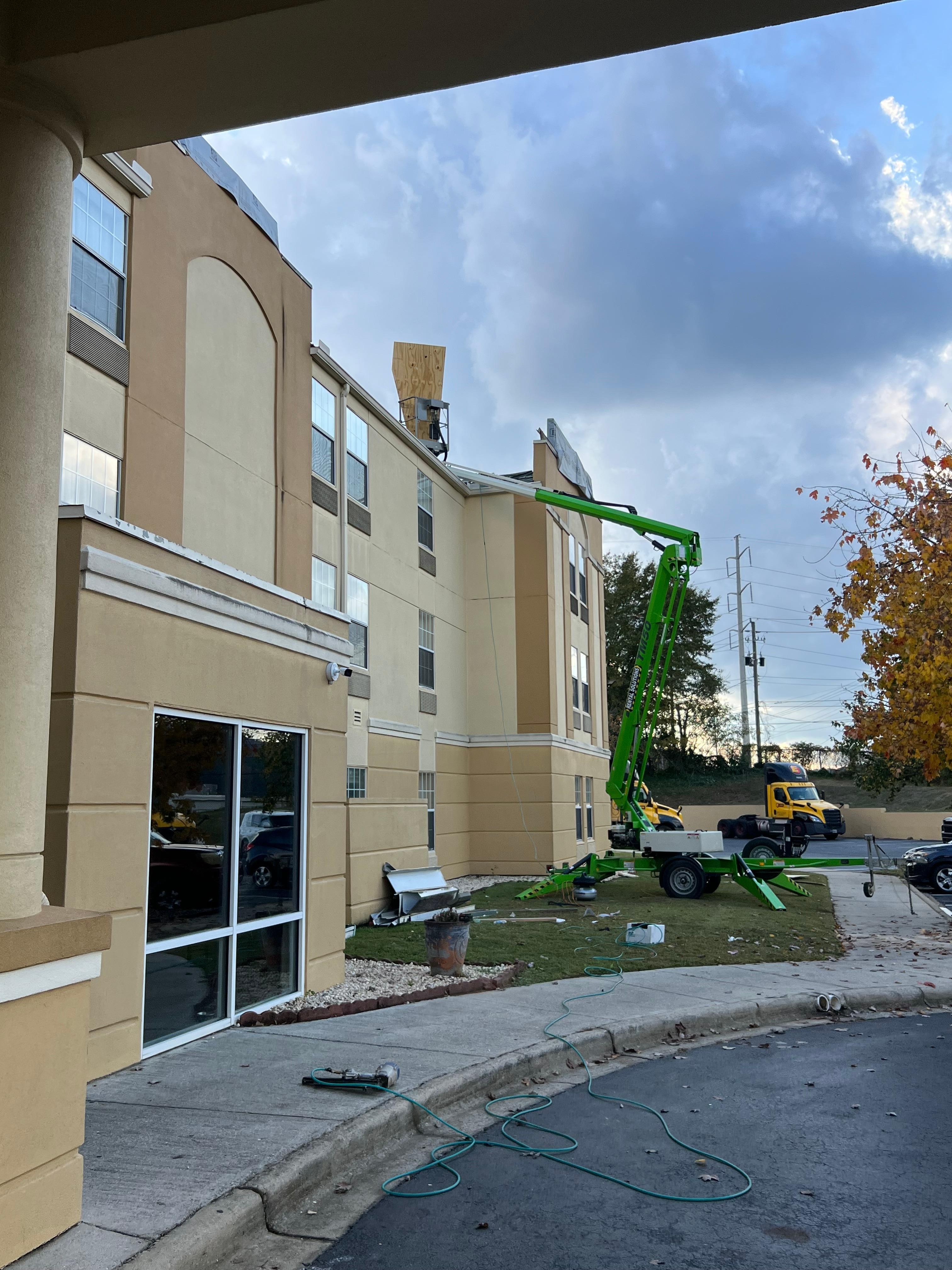 Construction at the Comfort Inn Hotel as of November 2025