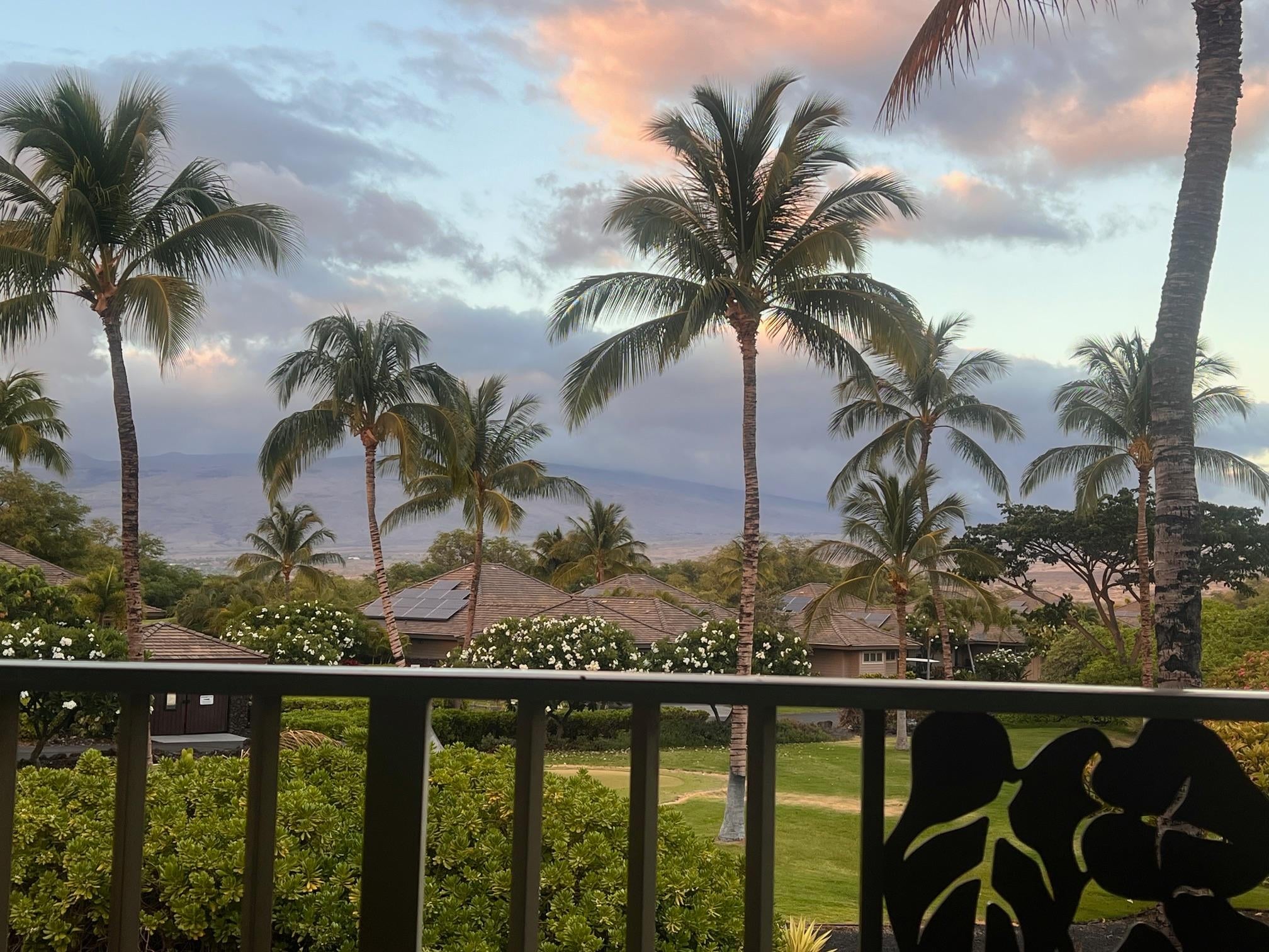 Sunset on the large upstairs lanai. 