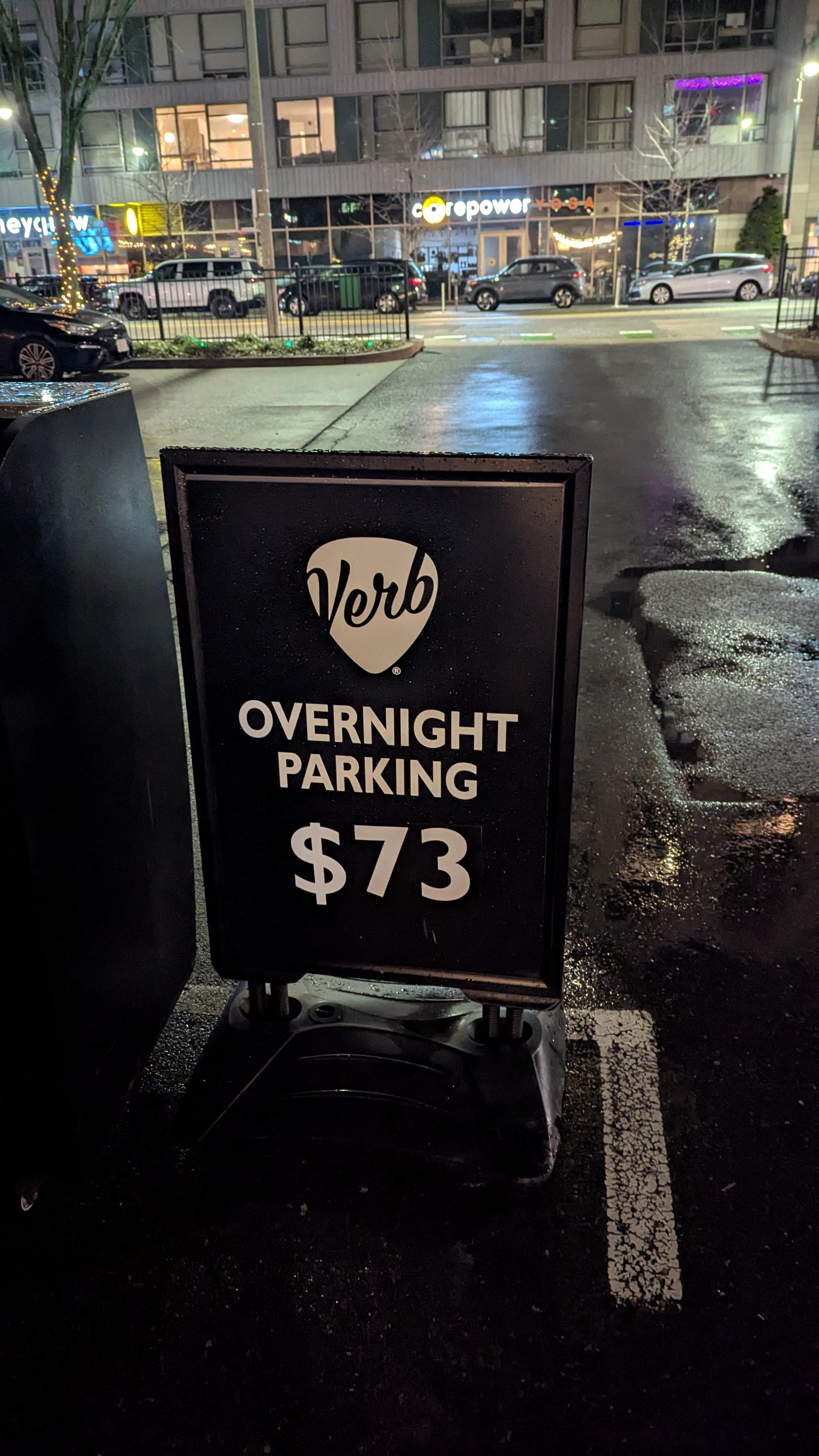 Overnight parking is insane.  Ditch the car and grab a ride.