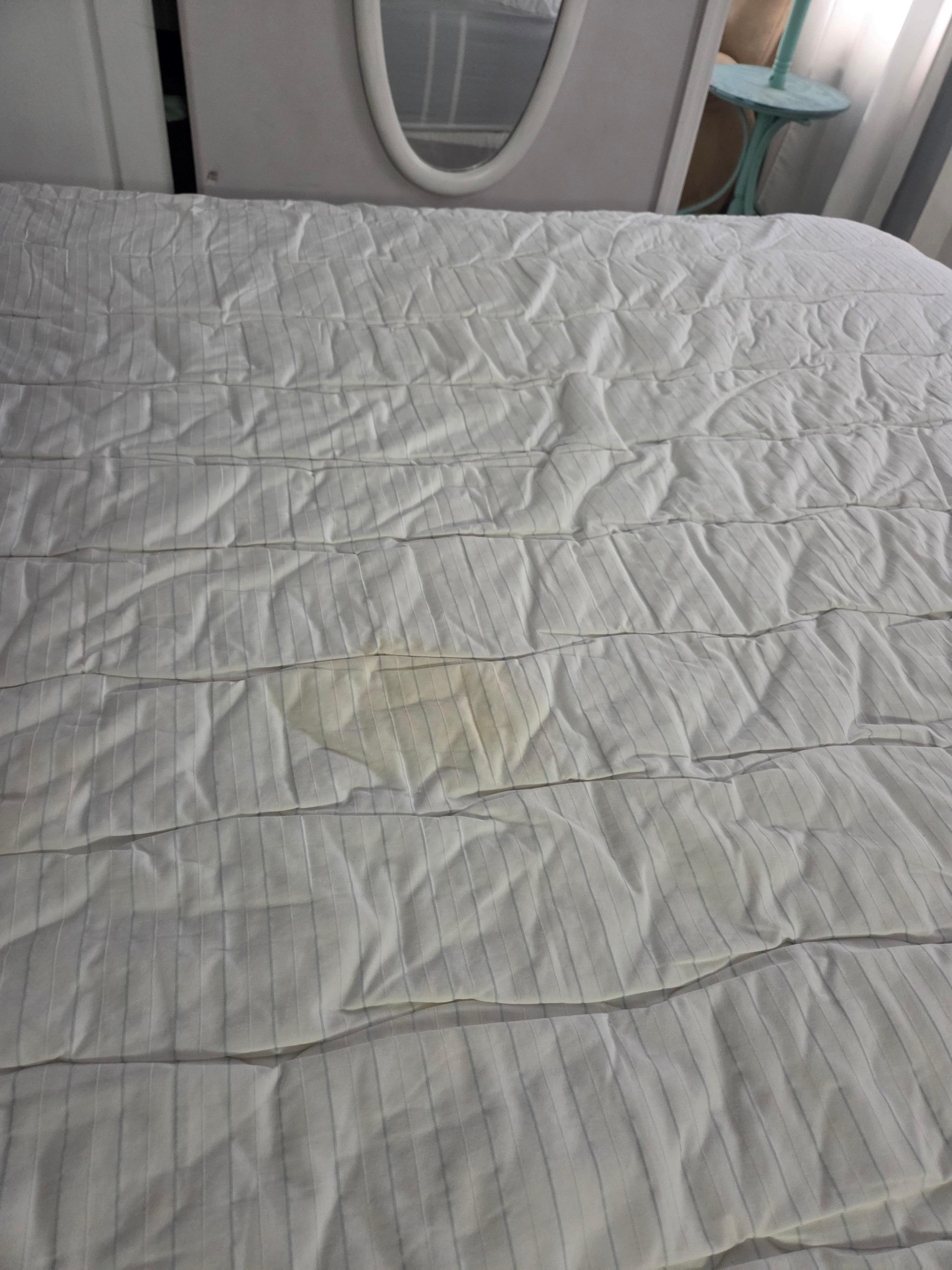 Stained mattress cover