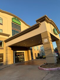 Front of hotel in daylight