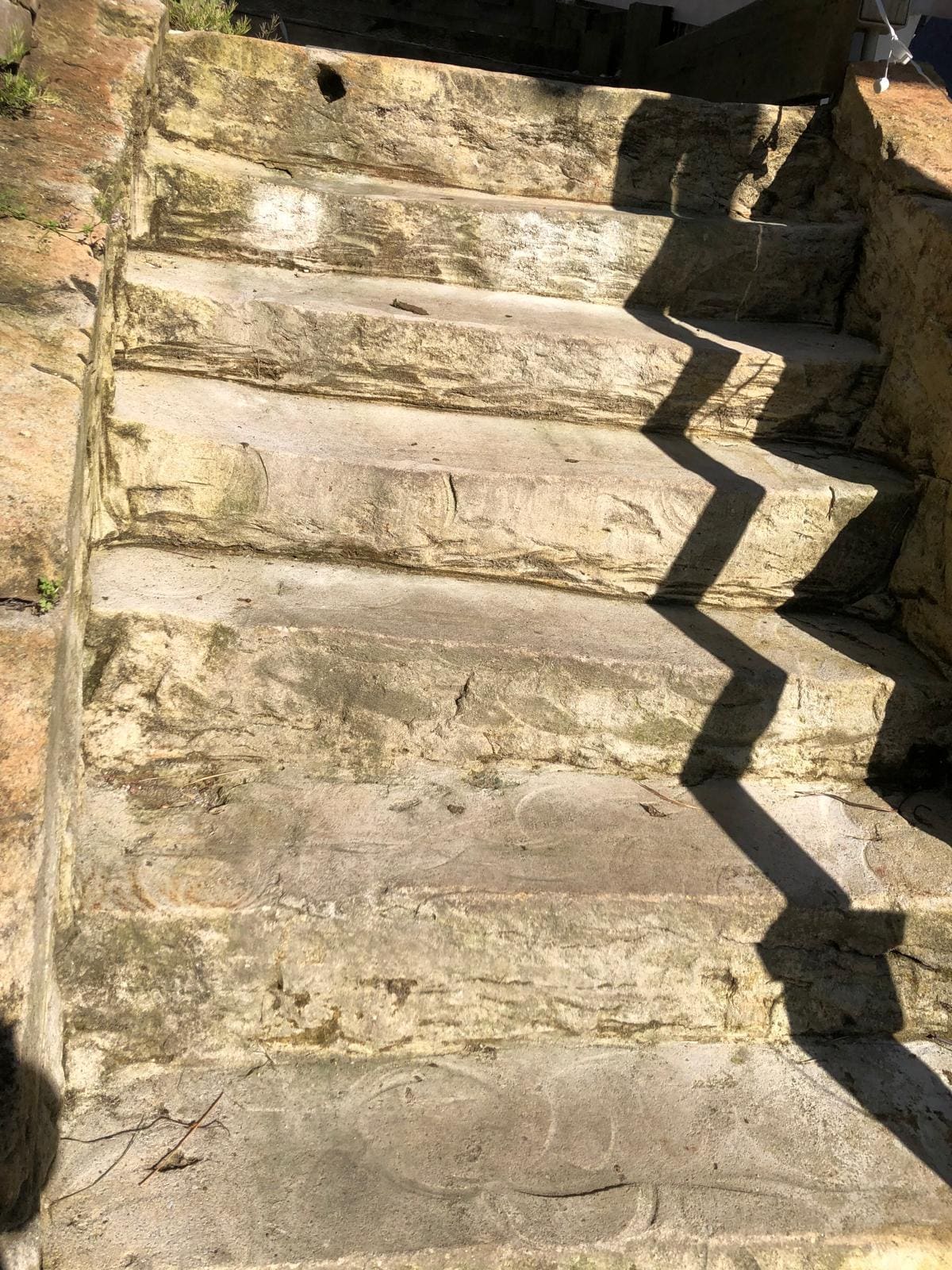 These are the different types of steps that form the 51 steps to the front door.