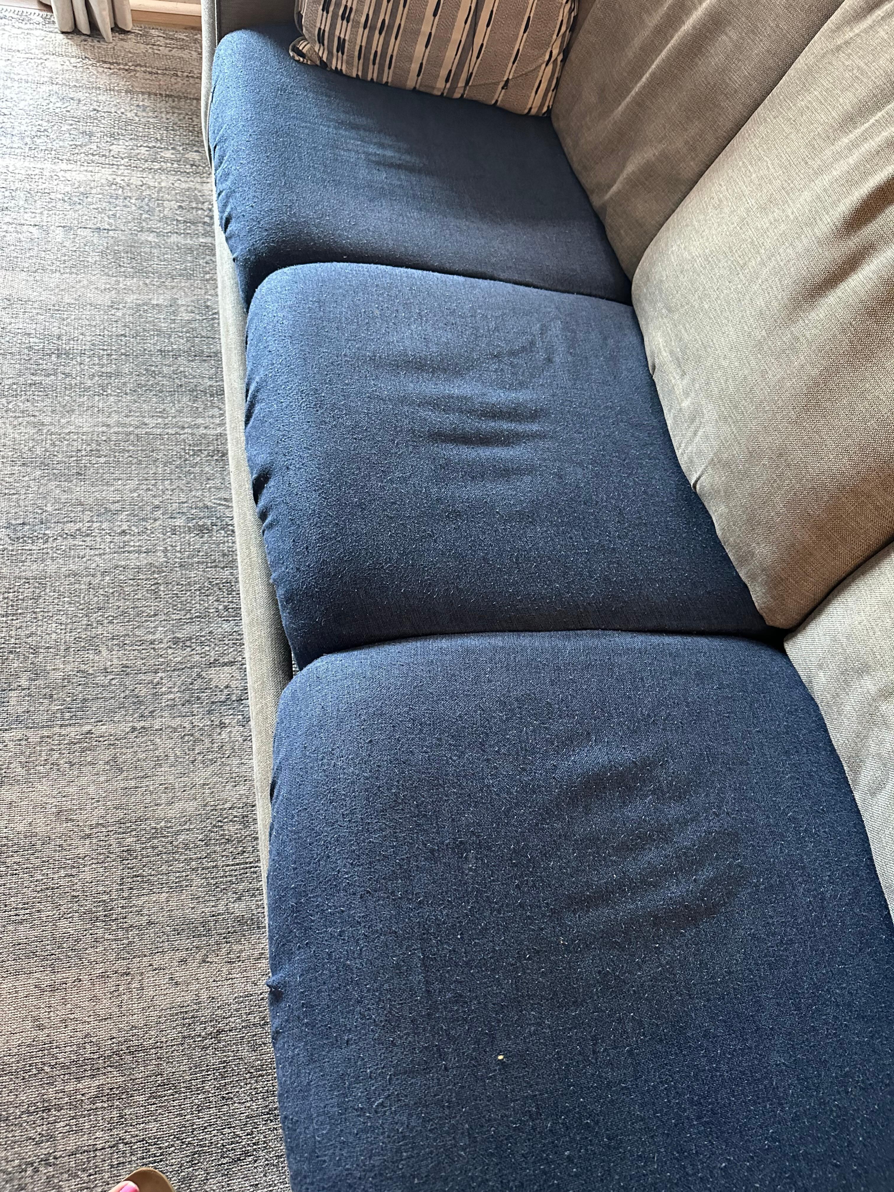 Misshapen, dirty couch (sleeper sofa) 