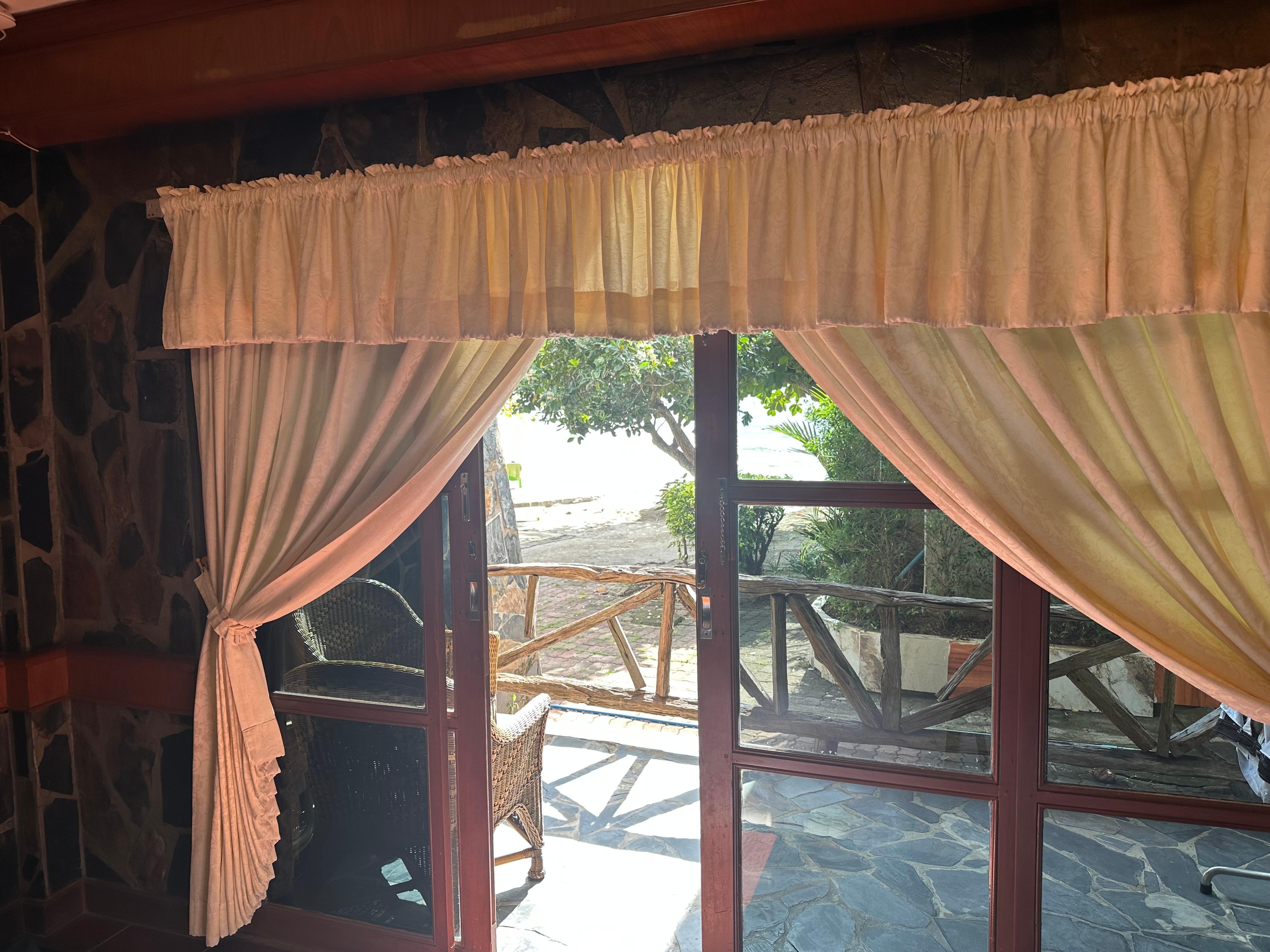 View of beach from room. 