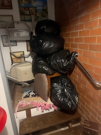 Trash bags were left at the stair to the 2nd floor