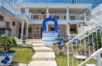 View of hotel front after walking through main door.