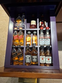 Well stocked mini bar