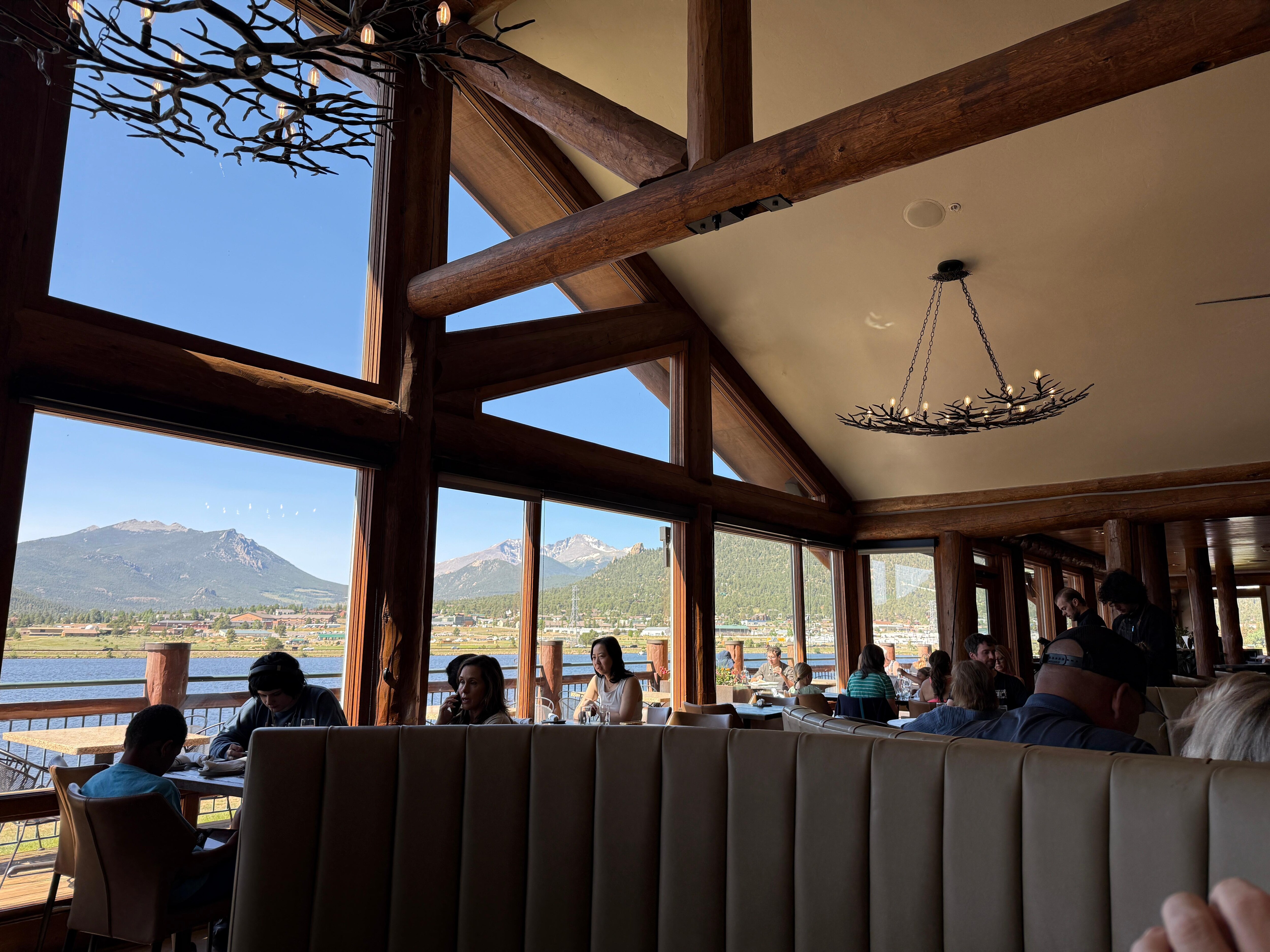 View of lake from the dining room. 