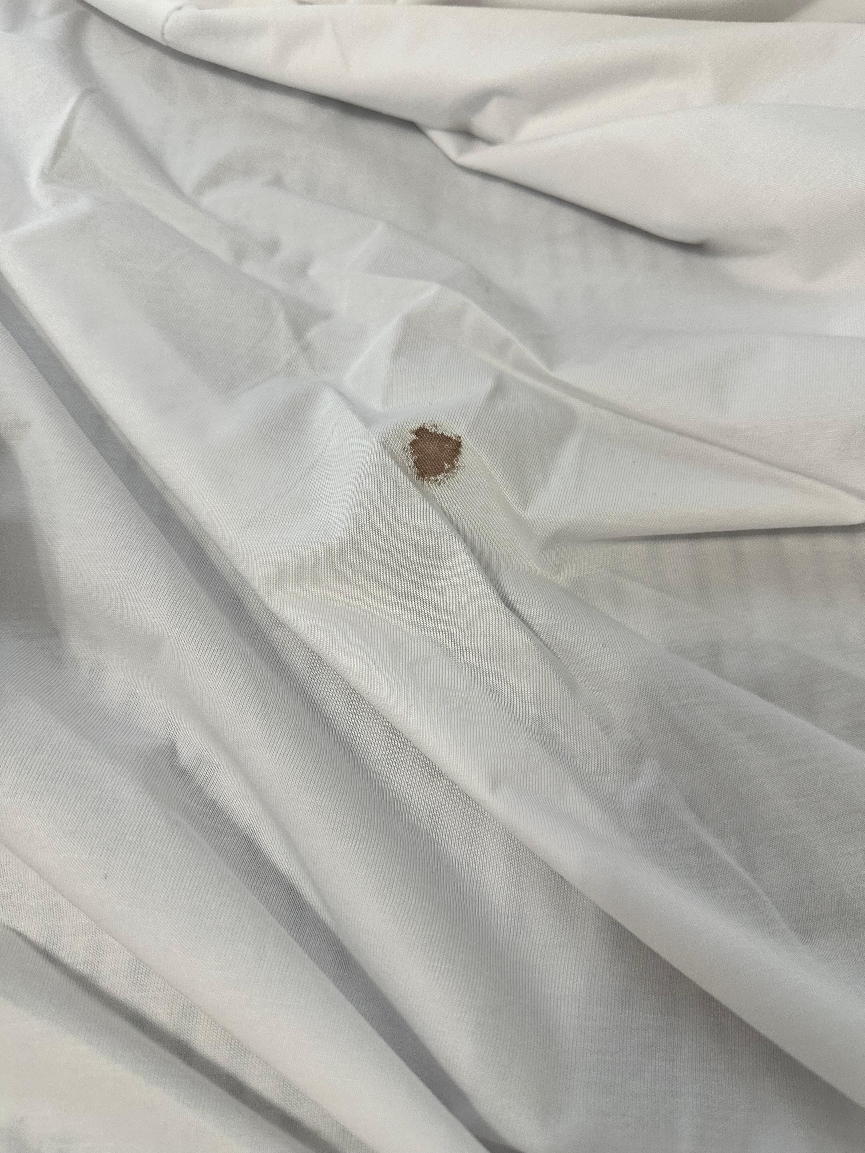 Blood stain on mattress topper! 
No our blood this was after maid service said room was clean. 