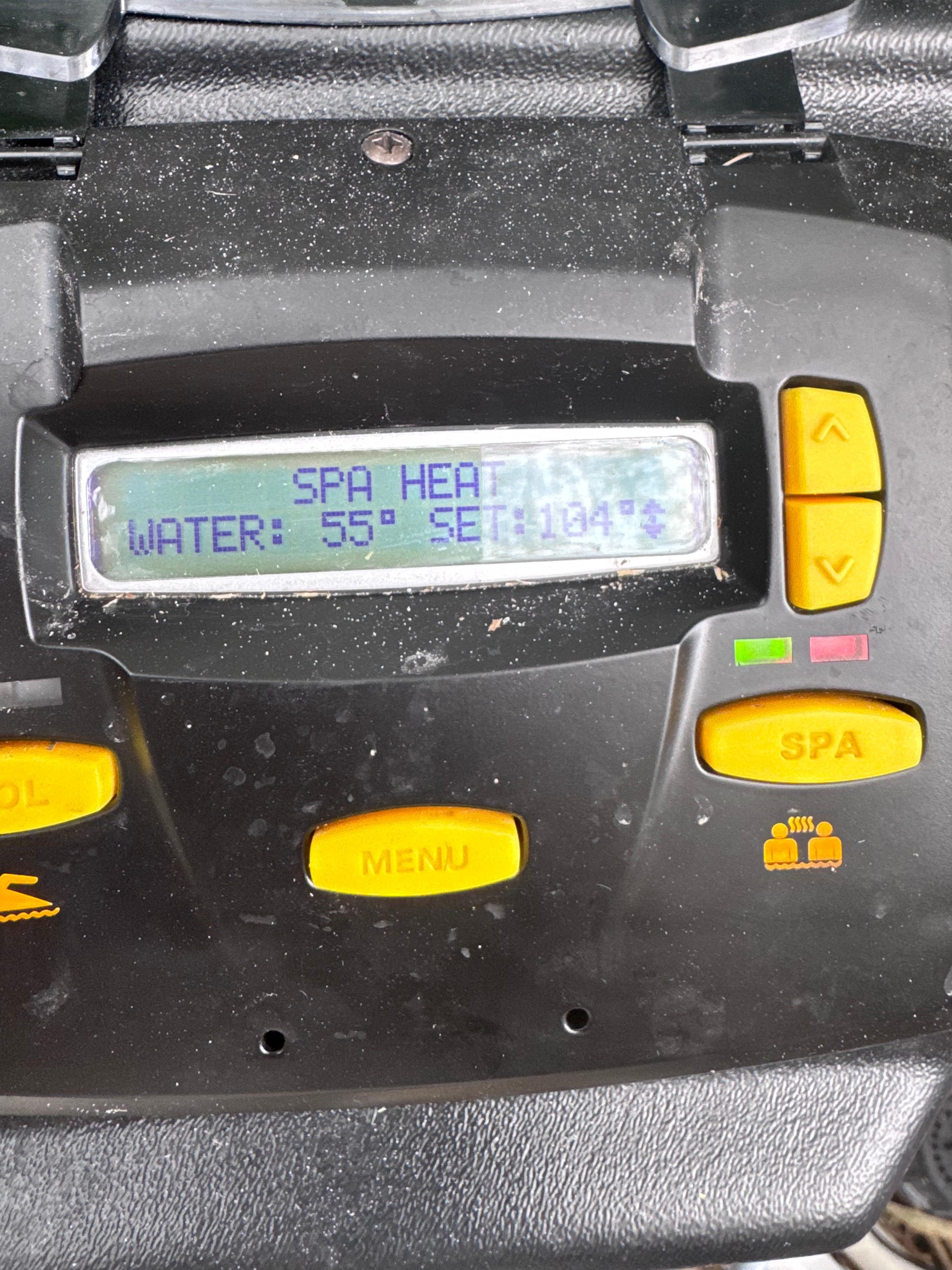 Spa temperature when we arrived 