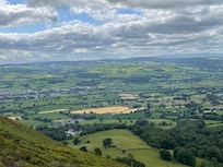 Overlooking Ruthin from Offas Dyke trail in Clywdian hills