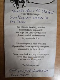 And honestly if they're too lazy to pick up sunflower seeds off the floor then there's no telling what would have been in another room if they changed me so I didn't say nothing I got through my night and I will stay at another hotel next time Im the