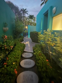 Path leading from our room’s gate to the beach