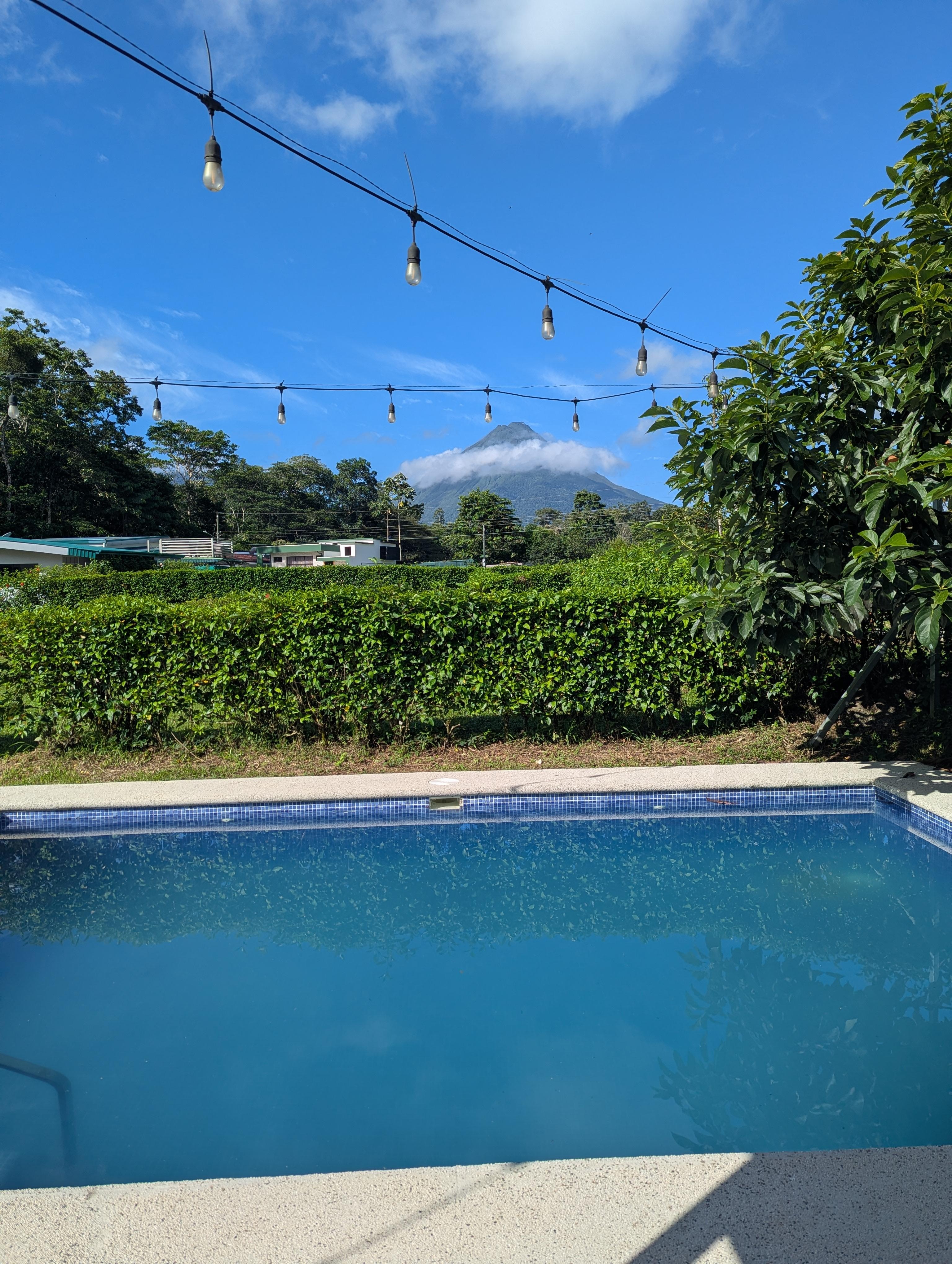 View of the volcano from the pool deck 