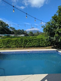 View of the volcano from the pool deck
